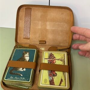 Vintage Leather Card Game Set‎